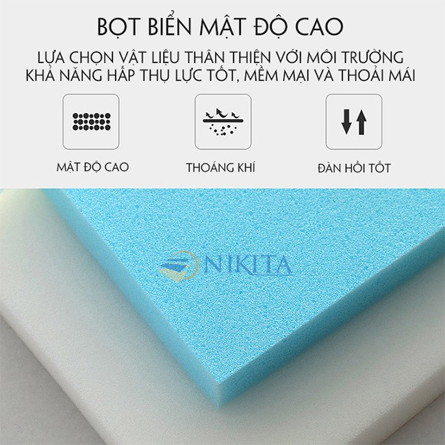 Giường gấp Nikita di động ba khúc vải nhung, kt từ 65cm đến 110cm, gấp thành ghế sofa, chính hãng nikita - BH 12 tháng