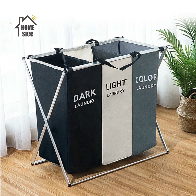 Giỏ Đựng Đồ Giặt Ba Ngăn Gấp Được
