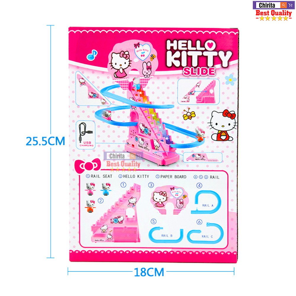 Đồ Chơi Mèo Hello Kitty Leo Thang Cầu Trượt - Có Nhạc Và Đèn Phát Sáng