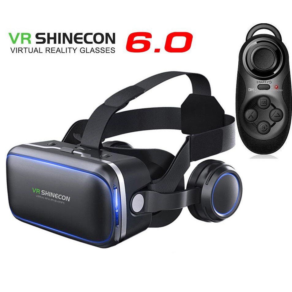 Kính Thực Tế Ảo VR Shinecon Version 6.0 Tặng Kèm Tay Game Bluetooth Chơi Tất Cả Game Vr Và Phim 360