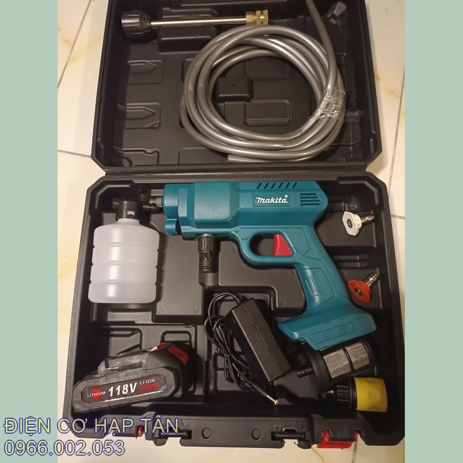 MÁY RỬA XE DÙNG PIN MAKITA 118V - MÁY RỬA XE GIA ĐÌNH - MÁY XỊT CÂY KIỂNG , tưới cây , phun thuốc