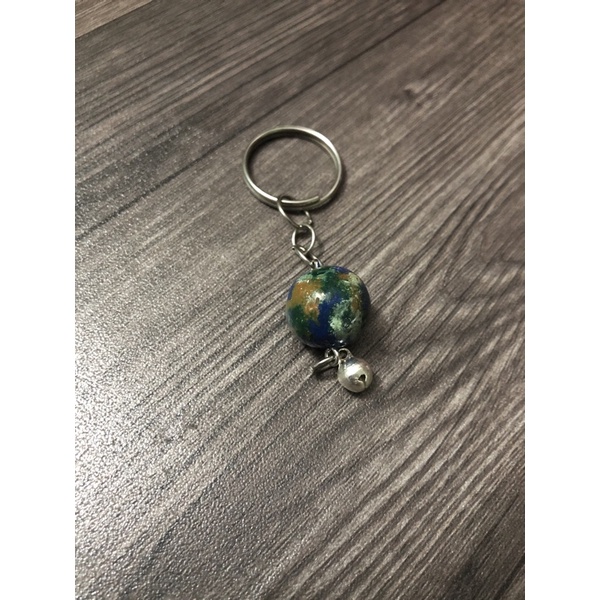 móc khoá đất sét tự khô nhật bản hình trái đất handmade