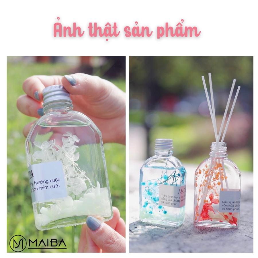 Tinh Dầu Thơm Phòng Thiên Nhiên MAIBA Hoa Khô Khuếch Tán Phát Sáng Ban Đêm 100ml