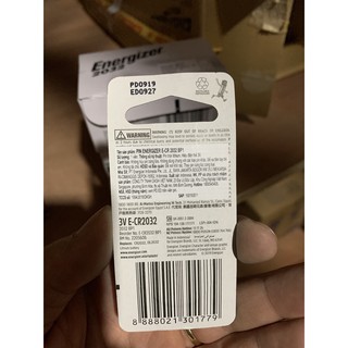 Pin CR2032 Energizer Lithium 3V