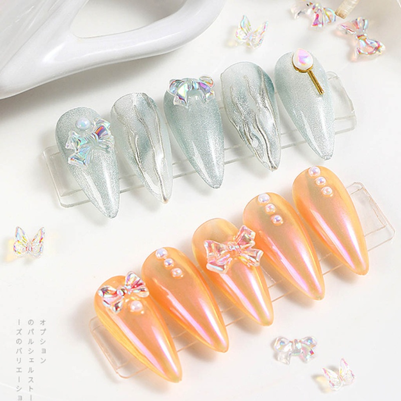 [Hàng mới về] Set 30 phụ kiện trang trí móng tay hình nơ bướm 3D xinh xắn cho nữ