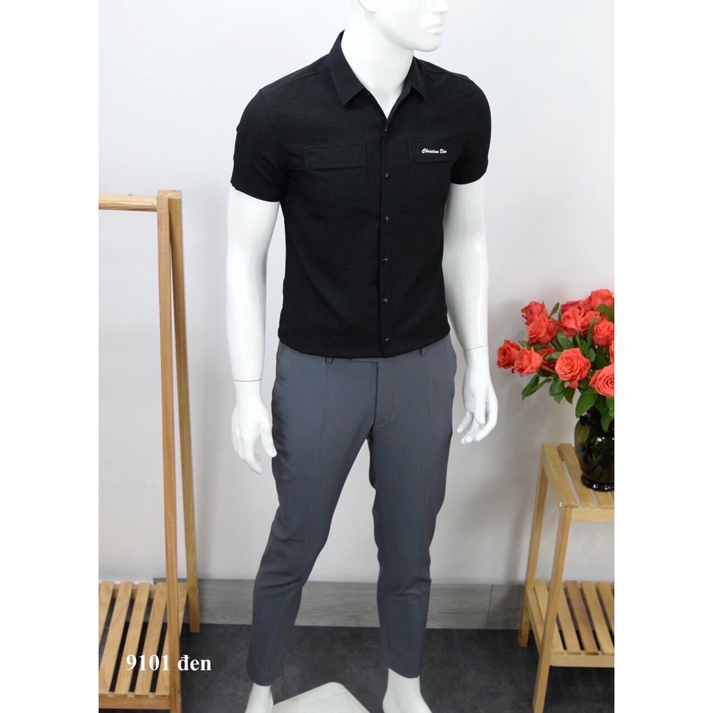 Mẫu áo sơ mi đũi nam tay ngắn được yêu thích nhất áo đũi nam | BigBuy360 - bigbuy360.vn