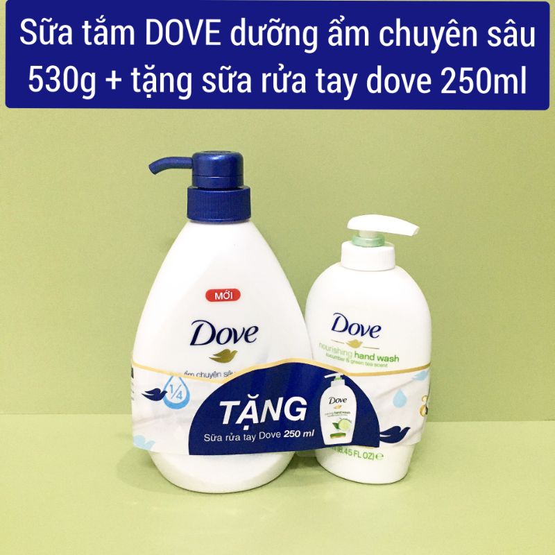 Sữa tắm dưỡng thể Dove 530gr tặng kèm