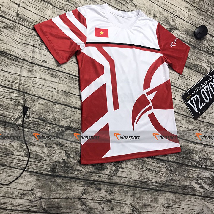 Áo game thi đấu Esports thun ngắn tay nam - Mẫu thiết kế Eagle Red 2020 màu trắng đỏ, dáng suông NEW new