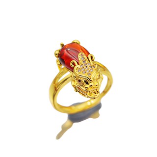 Nhẫn tỳ hưu đính đá cao cấp