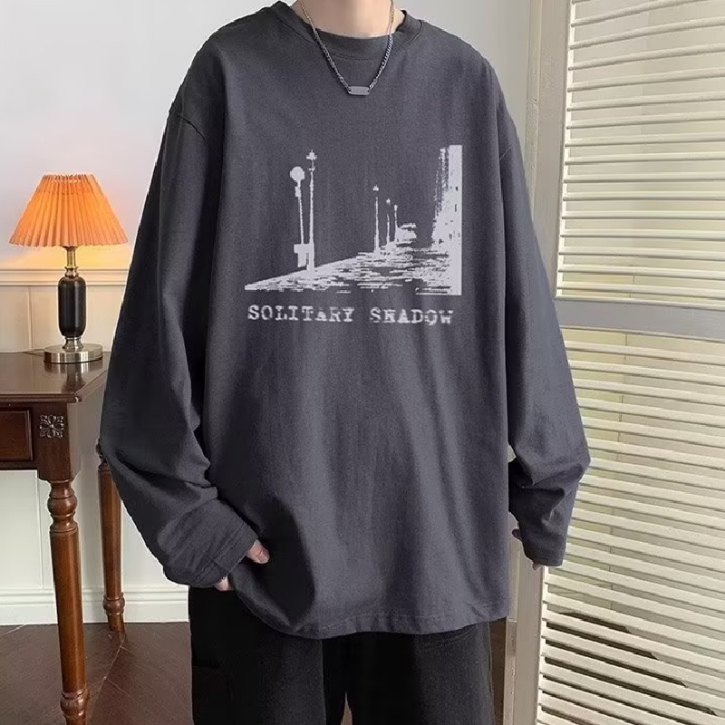 Áo Thun Tay Dài Dáng Rộng In Chữ Thoải Mái Thời Trang Cho Nam Và Nữ size M-5XL