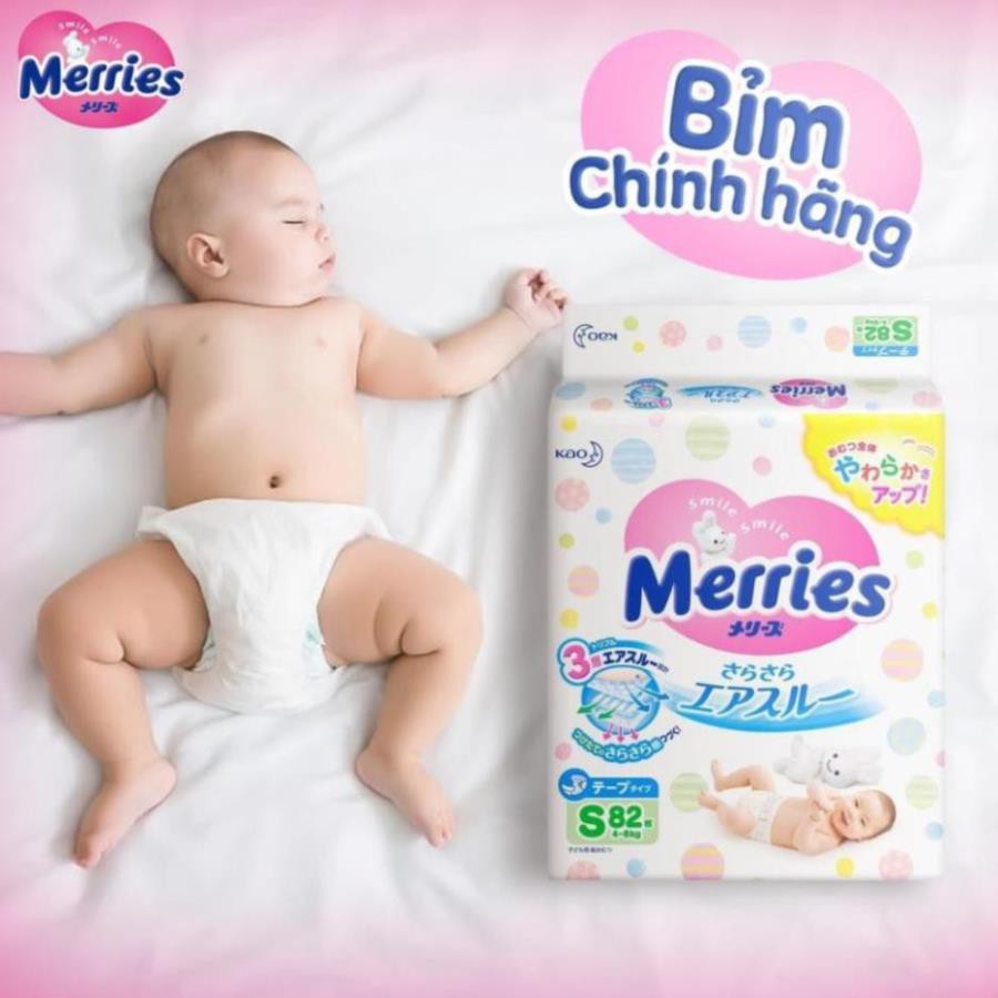 Tã Bỉm Merries Chính Hãng - Tã Dán/Quần Merries Nội Địa Nhật các loại NB96/S88/M68/L50/M64/XL44