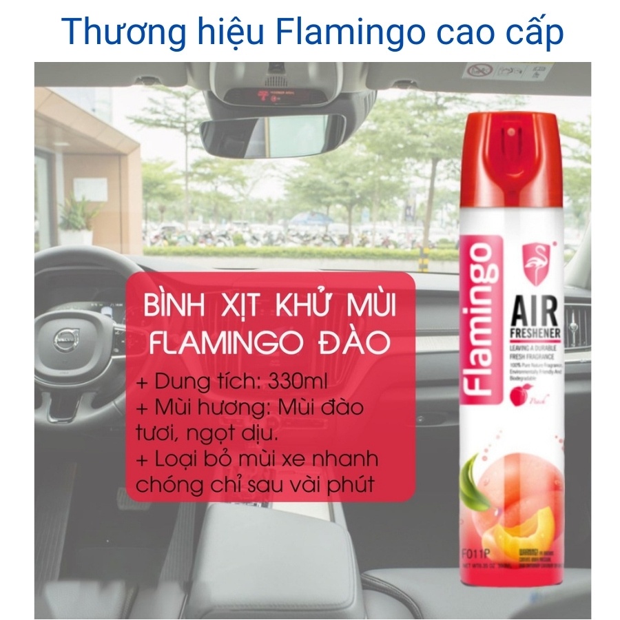 Xịt thơm phòng khử mùi ô tô khử mùi phòng ngủ Flamingo F011 330ml nhiều mùi hương tự nhiên dễ chịu