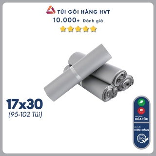 Túi gói hàng niêm phong - Túi đóng hàng chuyển phát nhanh có băng keo dính sẵn NHỰA HVT size 17*30 - XÁM BẠC TIẾT KIỆM