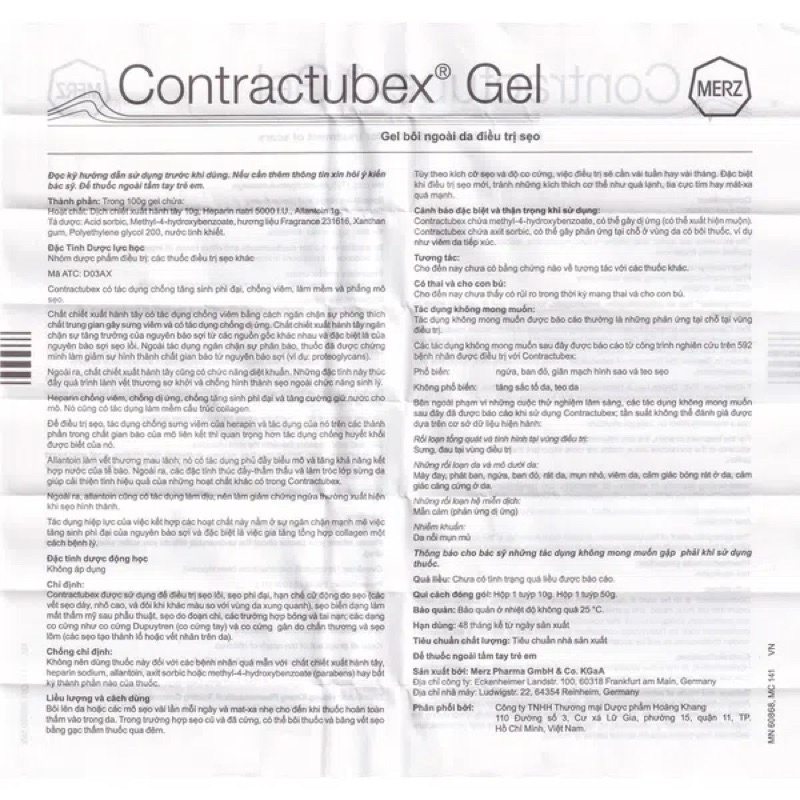 Gel Mờ Sẹo Contractubex 10G - Tái Tạo Da