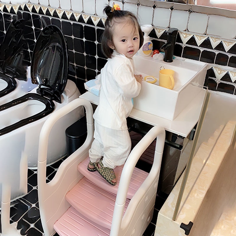Ghế trẻ embệ rửa tay cho bé có vịn, bước trẻ em, bàn trang điểm toilet, bước, ghế cầu thang, chống trượt
