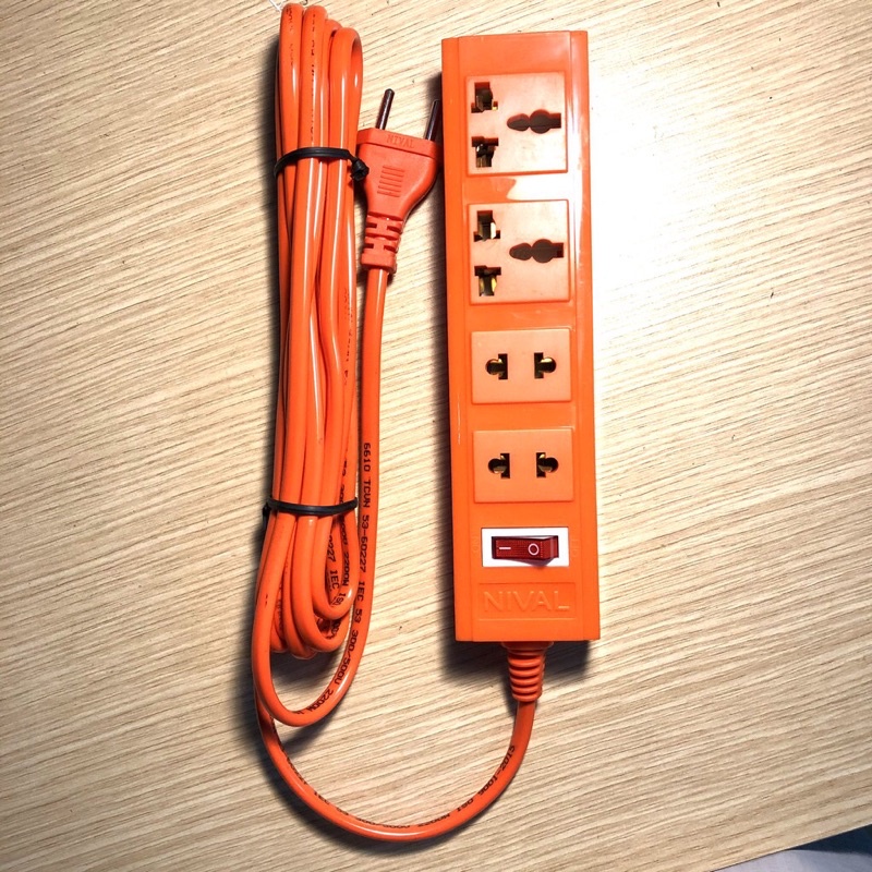 Ổ cắm điện kéo dài chống cháy 2200W chịu tải cao Nival dài 4m Ổ cắm điện 3 chấu 4M 1200W chống cháy nhựa PC Chính Hãng