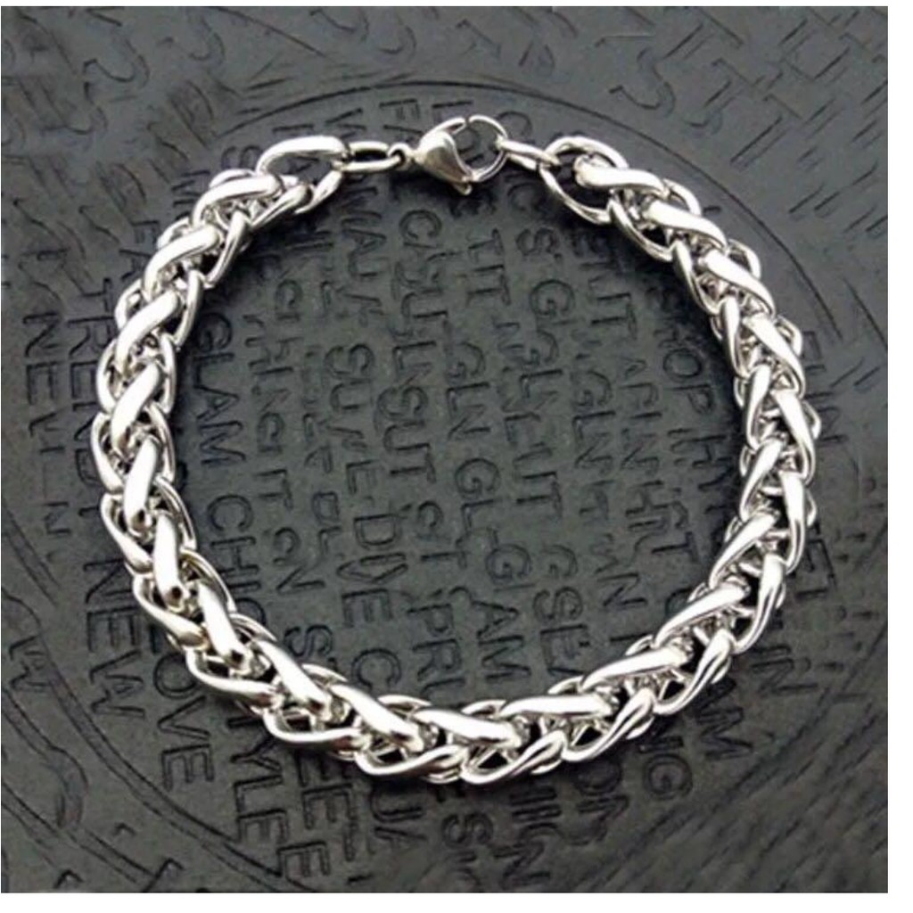 Vòng Tay Titatium Chuỗi Xích BảnTo Hình Giỏ Bông VTCHUOIGIOBONG