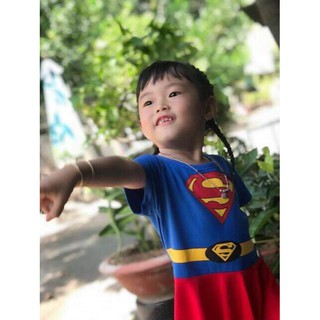 Đầm siêu nhân xanh cho bé gái