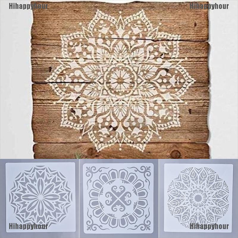 Khuôn Mẫu Vẽ Trang Trí Sàn Nhà 30x30cm Họa Tiết Mandala Diy