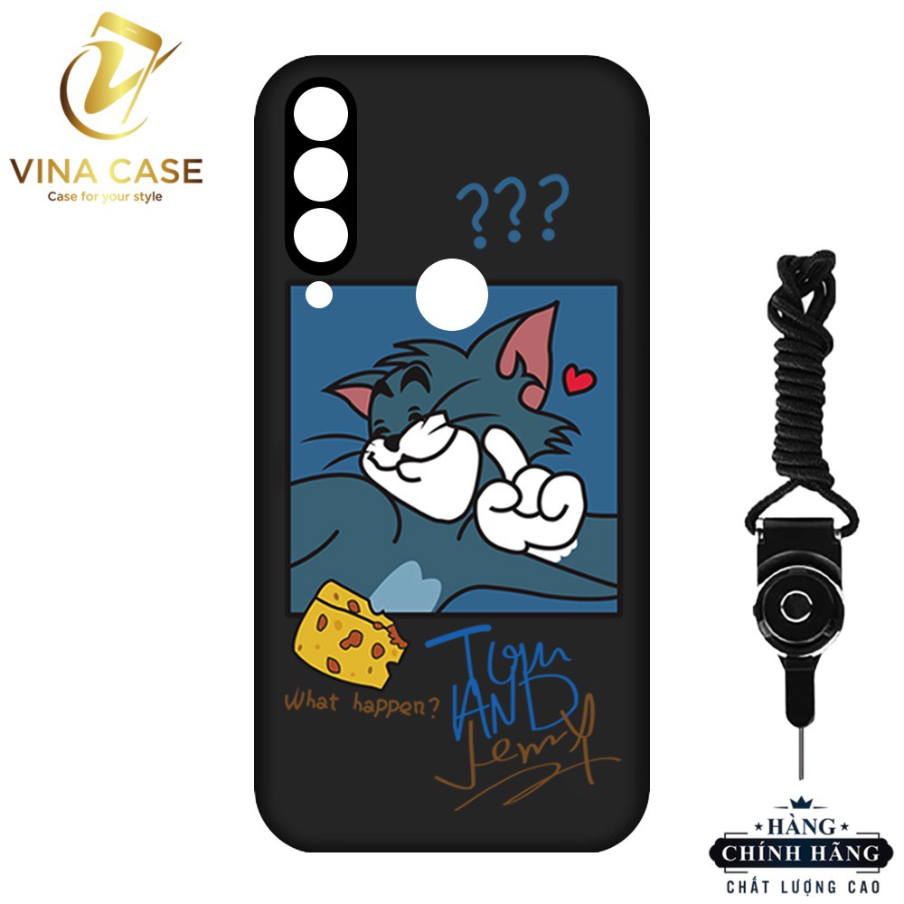 Ốp lưng Vsmart Joy 3 Tom And Jery in 5D silicone TPU dẻo chống bám bẩn(sản phẩm có 8 mẫu) - Tặng kèm dây đeo điện thoại