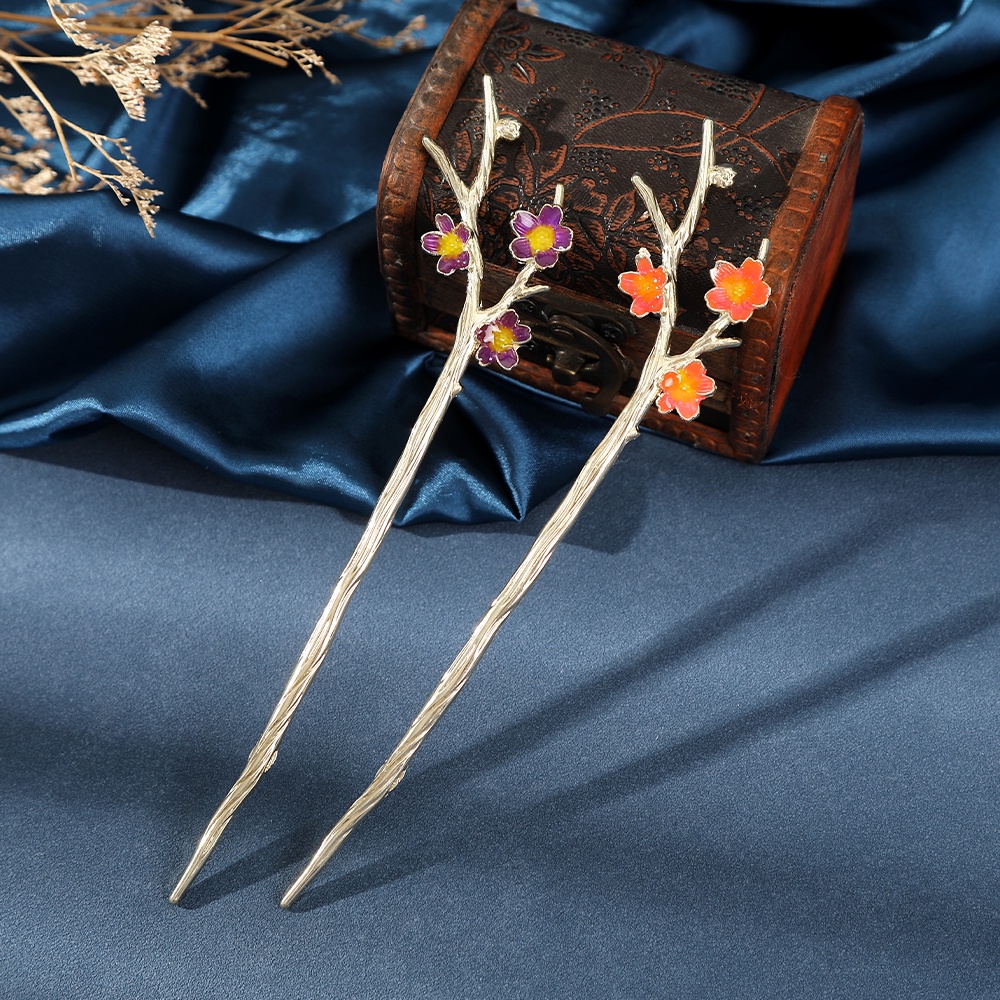 Trâm cài tóc Haimeikang kim loại hình cành hoa thời trang cho nữ