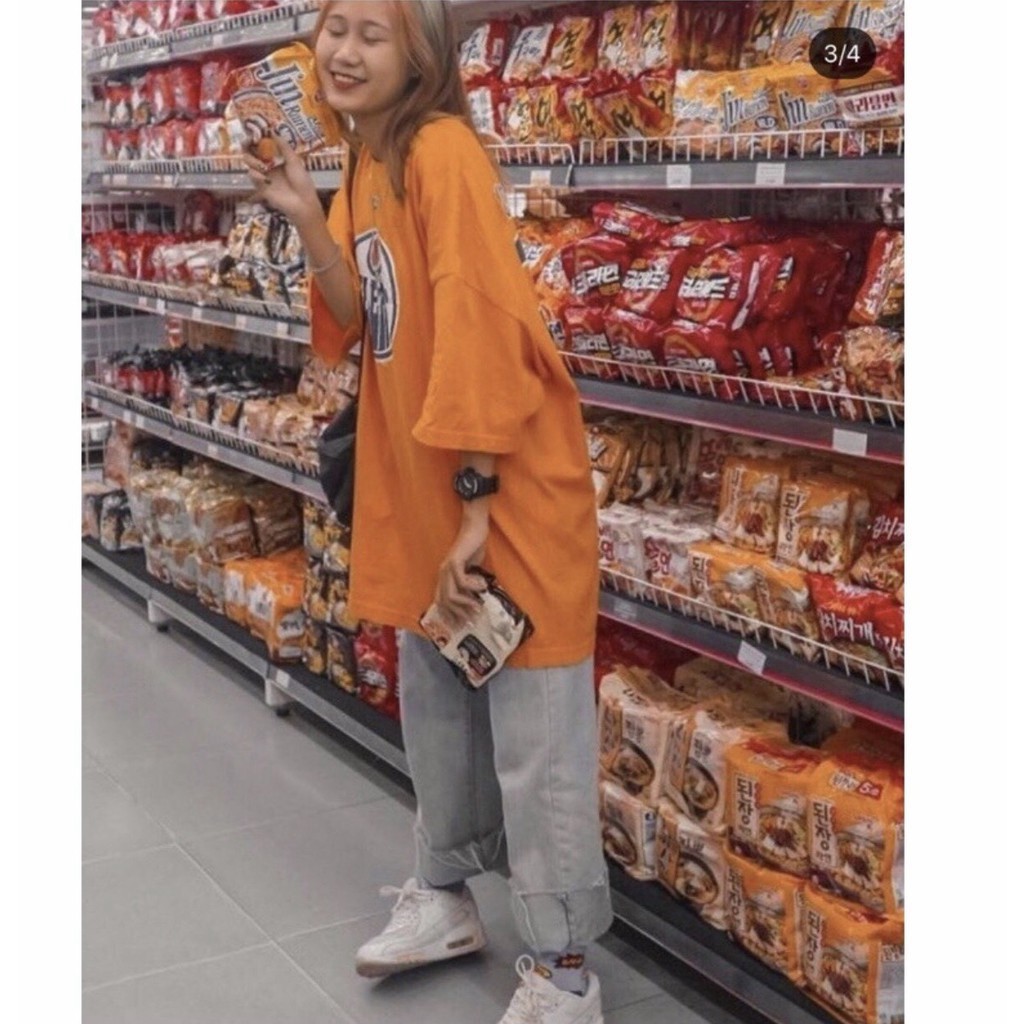 Áo thun tay lỡ OLLERS cổ tròn dáng rộng dấu quần | BigBuy360 - bigbuy360.vn