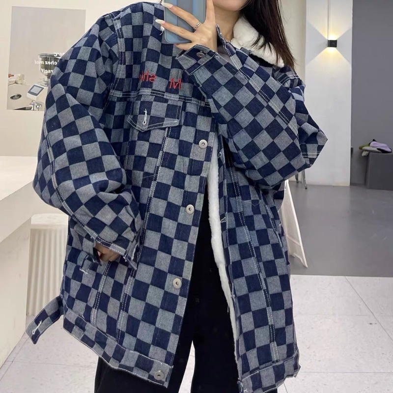 Áo khoác bò caro Nam nữ