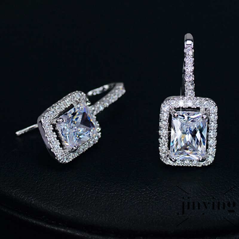 GETNOIVAS Hoa tai phong cách Vintage hình vuông đính Zircon sang trọng cho nữ