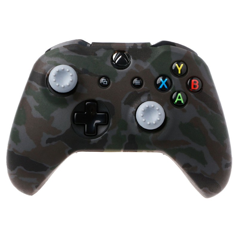 Alli Camouflage Silicone Gamepad Cover + 2 Joystick Caps For XBox One X S Controller