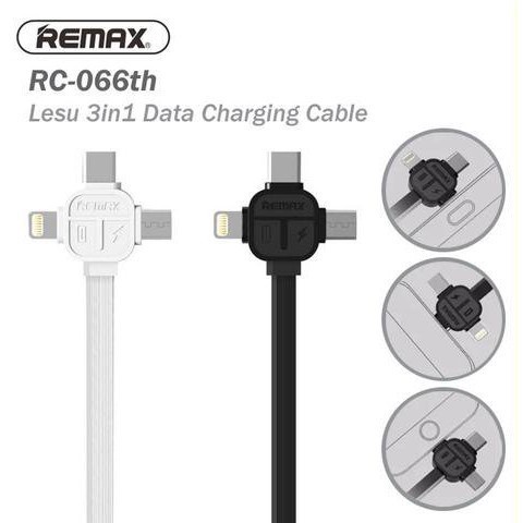 Dây Sạc Đa Năng Dây Sạc điện thoại 3 in 1 Remax LESU thông minh có nắn dòng bảo vệ thiết bị
