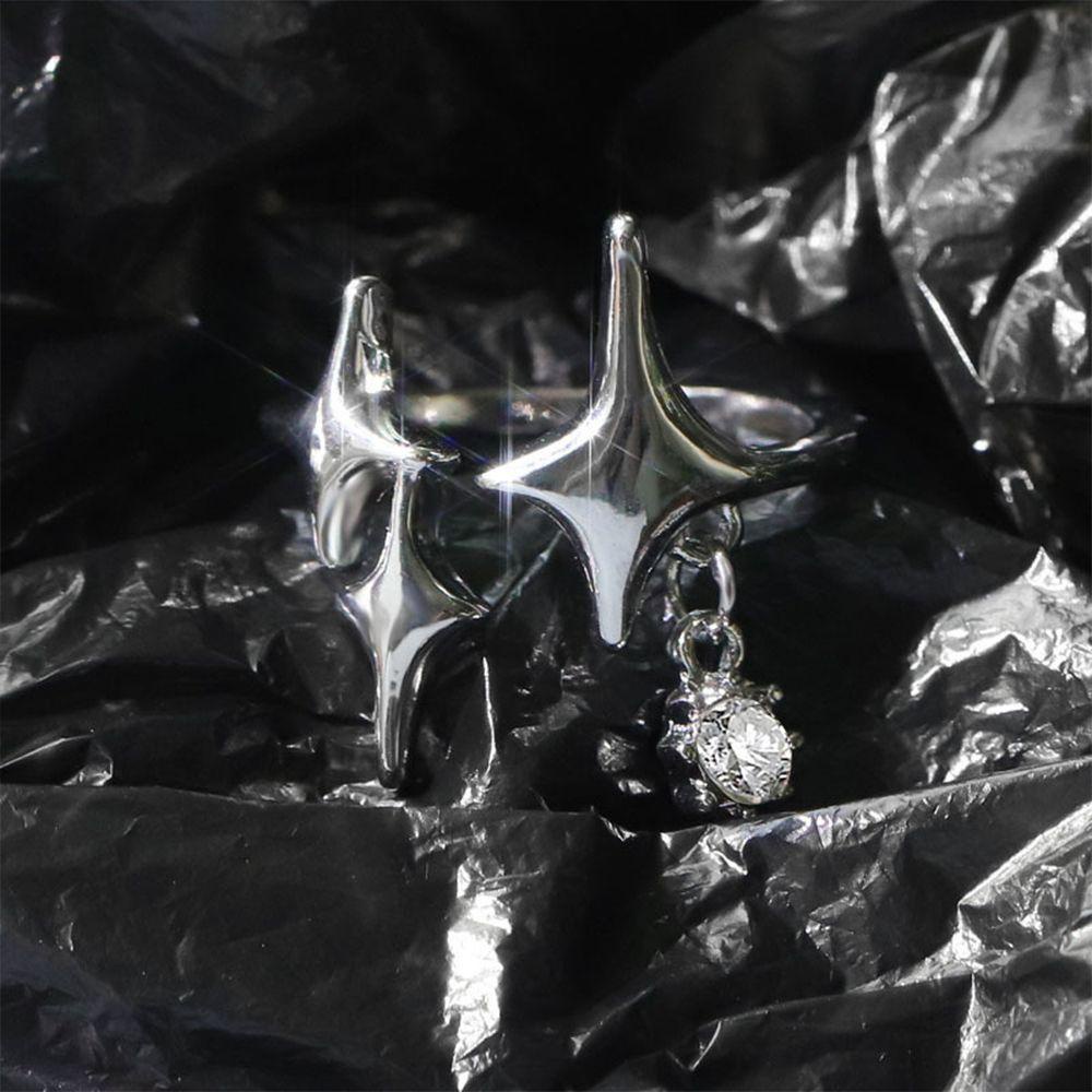 Nhẫn Hở Hình Ngôi Sao Có Thể Điều Chỉnh Phong Cách Punk Thanh Lịch