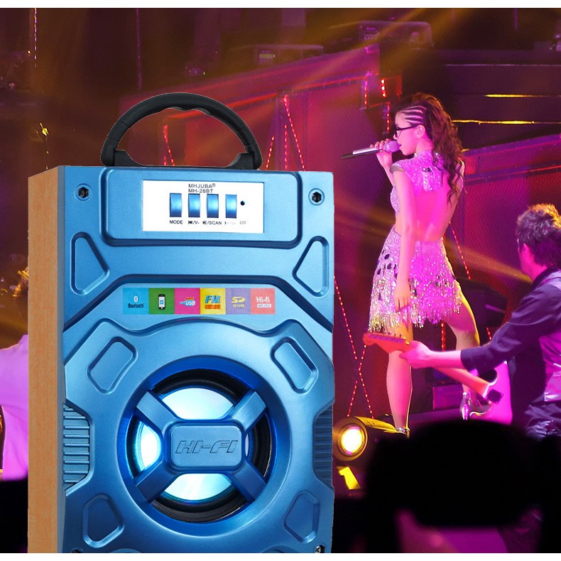 Loa kéo mini di động hát karaoke siêu hay Q-10 kết nối bluetooth loại tốt + Tặng kèm micro