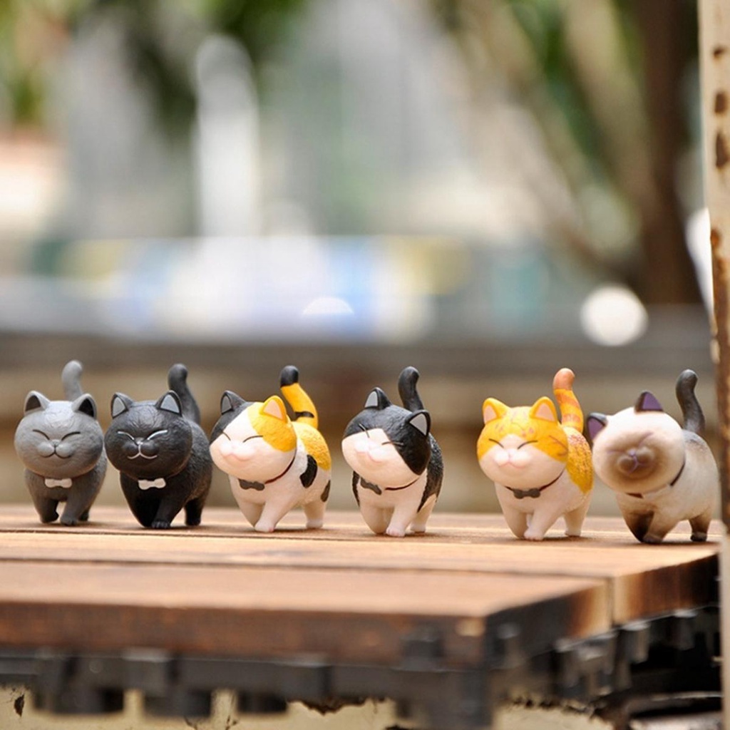 Mô Hình Chú Mèo Hoạt Hình Bằng Nhựa Resin Dễ Thương Trang Trí Nhà Cửa
