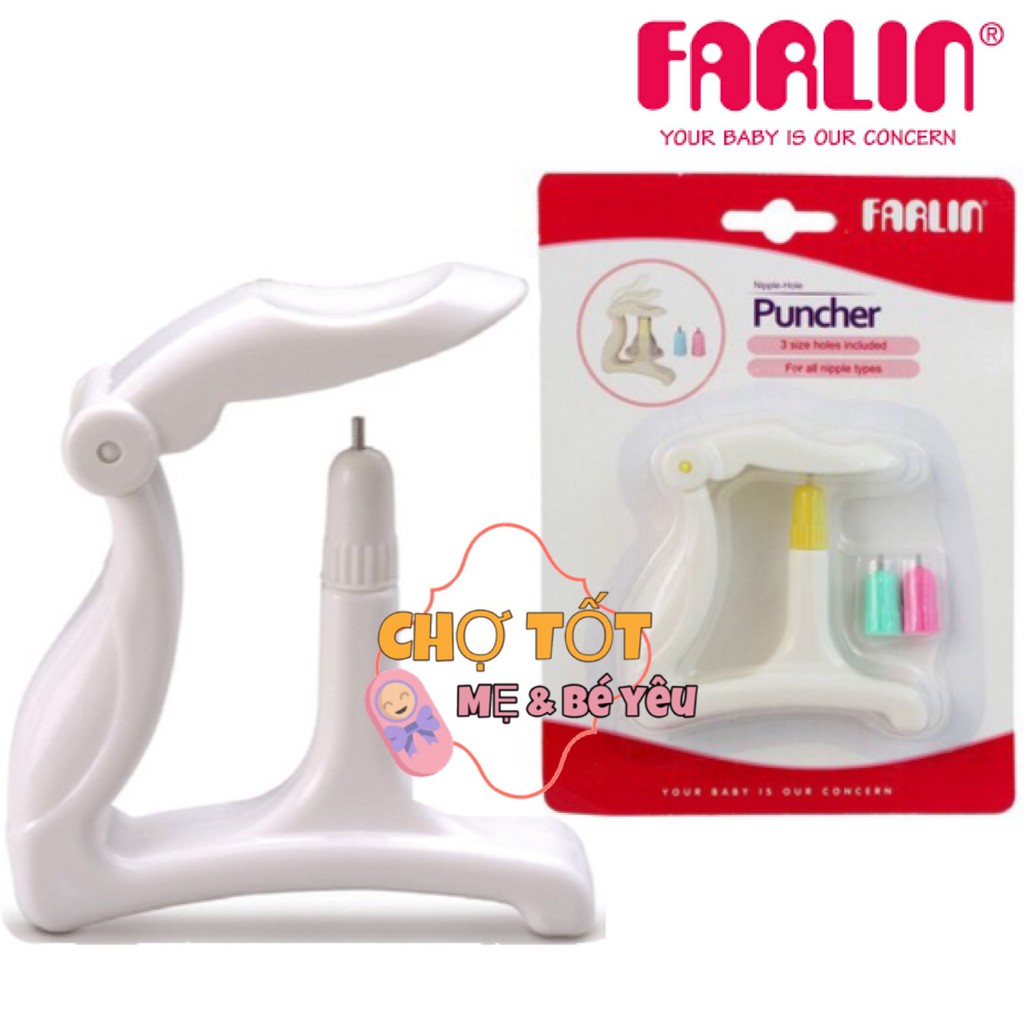 DẬP LỖ NÚM TY BÌNH SỮA FARLIN,KICHI
