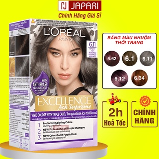 Thuốc Nhuộm Tóc Loreal CHÍNH HÃNG -Thuốc Nhuộm Tóc Tại Nhà Xám Khói,Nâu Lạnh,Nâu Ánh Tím,Tím Trà,Nâu Đồng Cam Japari