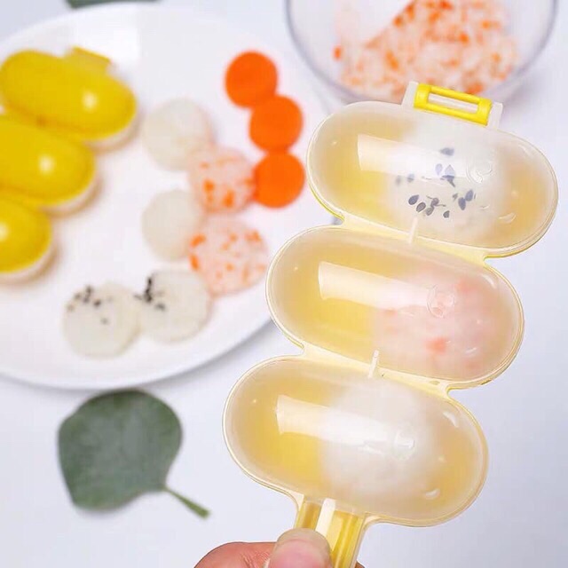 Khuôn Lắc Cơm Tạo Hình Cơm Nắm Cho Bé Ăn Dặm Viên Tròn Bento Kèm Muôi Tubokids