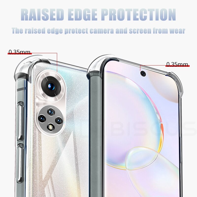 Ốp Điện Thoại TPU Trong Suốt Có Túi Khí Bảo Vệ Ống Kính Máy Ảnh Cho Huawei P60 Pro P50 P40 P30 P20 Pro Mate 50 40 30 Pro