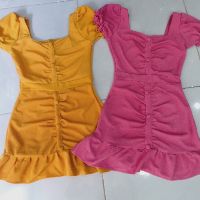 Đầm nhún bèo tay phồng