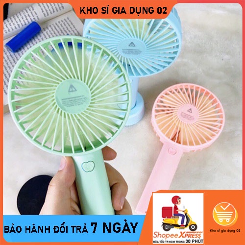 Quạt Mini Tích Điện Cầm Tay Để Bàn 3 Chế Độ Gió