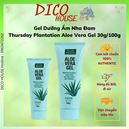 Gel dưỡng ẩm nha đam Thursday Plantation Aloe Vera Gel 30g/100g