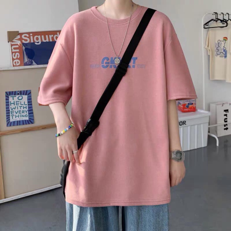 Áo phông, Áo thun unisex from rộng cổ tròn tay lỡ freesize 38-70kg GKKRT