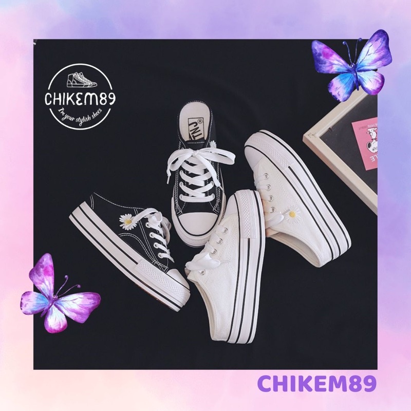 Giày sục thể thao bata hoa cúc☘FREESHIP☘️độn đế tăng chiều cao