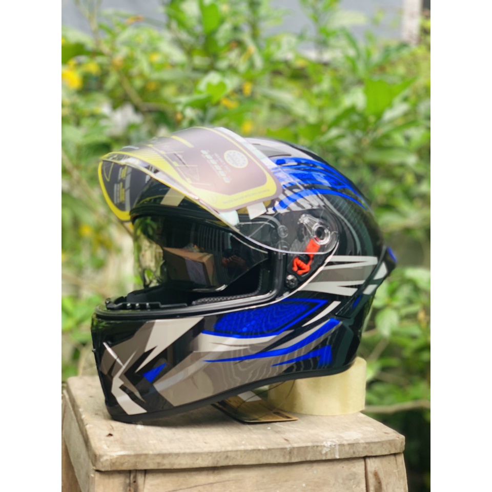 Nón bảo hiểm Fullface M266 tem v1 xanh biển