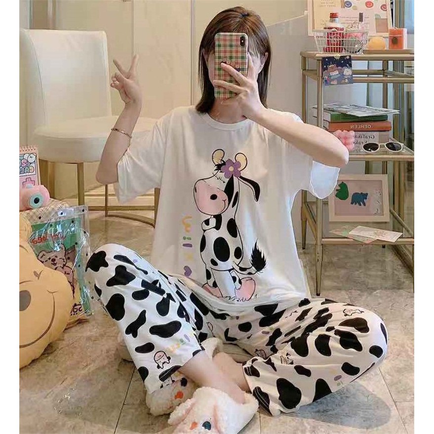 Đồ bộ nữ ❤️Mua 1 tặng 1❤️ Bộ mặc hè cotton đẹp hoạt hình dễ thương phiên bản Hàn Quốc