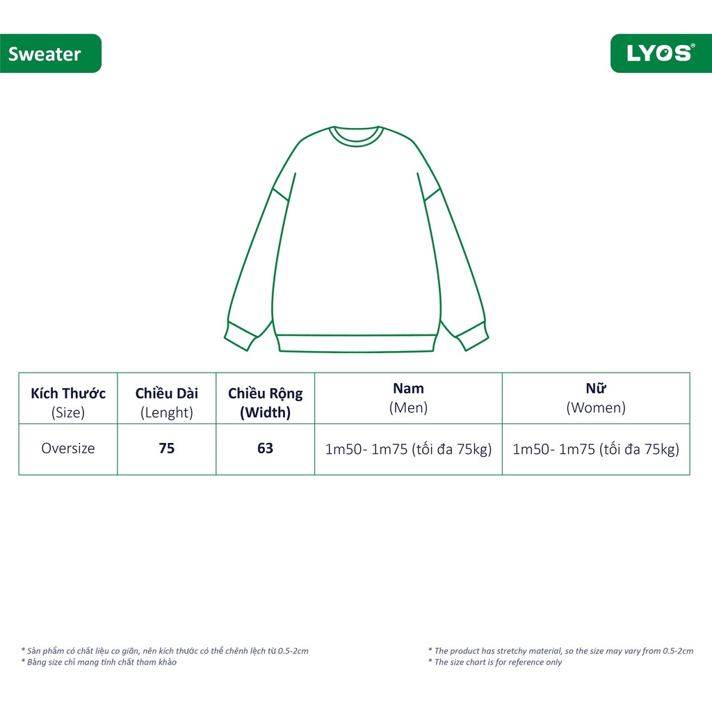 Áo Nỉ LYOS Big L Logo Sweater Đen/ Kem