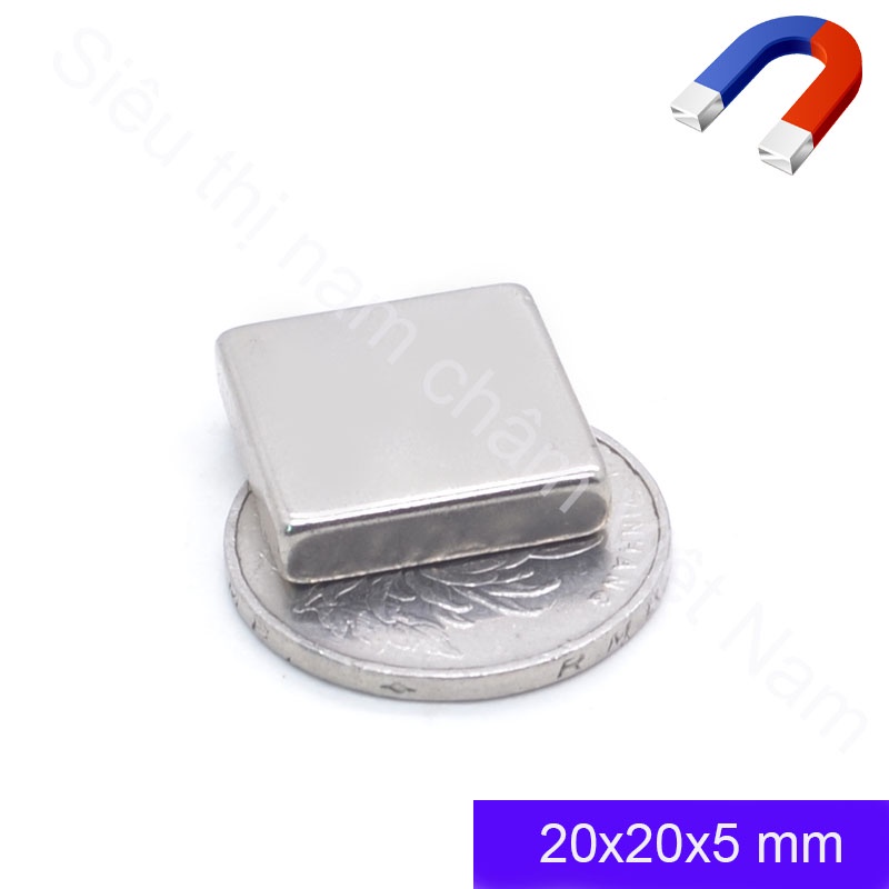 Nam châm hình vuông kích thước 20x20x5mm nam châm vĩnh cửu siêu hót