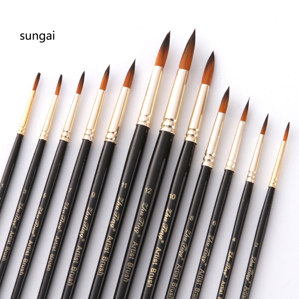 Set 12 cọ vẽ chuyên nghiệp dành cho tranh nghệ thuật sơn dầu