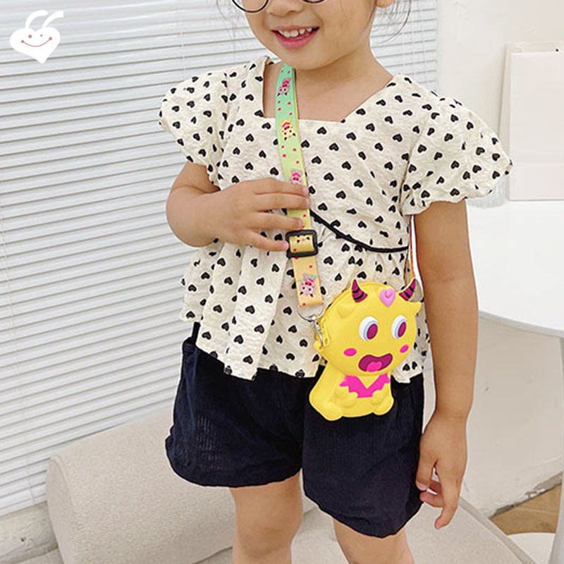 Túi Đeo Chéo Silicon Mini Đa Năng In Họa Tiết Hoạt Hình Dễ Thương Dành Cho Nữ