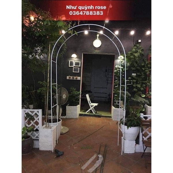 Khung vòm cho hoa hồng leo, cây trang trí rộng 1,4m cao 2,4m, ống 13mm