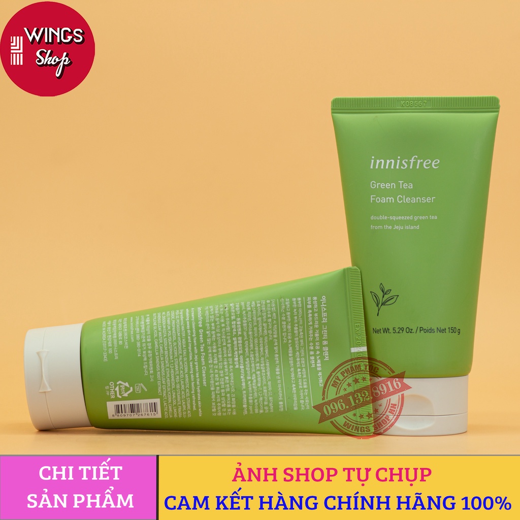 Sữa Rửa Mặt Trà Xanh Làm Sạch Innisfree Green Tea Foam Cleanser 150ml